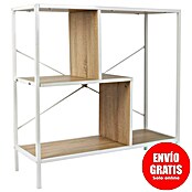 Home Deco Factory Edison Estantería metálica (L x An x Al: 30 x 80 x 79,5 cm, Metal/Madera, Blanco/Marrón) | BAUHAUS