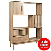 Home Deco Factory Klaus Librería (L x An x Al: 35 x 100 x 140 cm, Marrón, Diseño acanalado) | BAUHAUS