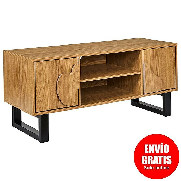 Home Deco Factory Calypso Mueble para TV (L x An x Al: 40 x 110 x 48 cm, Marrón/Negro, Relieves curvos) | BAUHAUS
