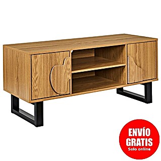 Home Deco Factory Calypso Mueble para TV (L x An x Al: 40 x 110 x 48 cm, Marrón/Negro, Relieves curvos)