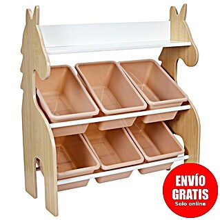 Home Deco Kids Organizador Unicornio (Número de compartimentos: 6 ud., Rosa/Blanco/Madera, Específico para: Niños de 3 a 8 años)