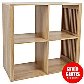 Home Deco Factory Klaus Estantería de madera (L x An x Al: 32 x 69,6 x 66 cm, Marrón, Diseño acanalado) | BAUHAUS