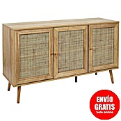 Home Deco Factory Bali Aparador (L x An x Al: 39 x 115 x 70 cm, Marrón, Número de puertas: 3 ud., Con ratán trenzado) | BAUHAUS