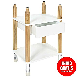 Home Deco Kids Mesita de noche Lápiz (L x An x Al: 30 x 34 x 51,5 cm, Blanco/Beige, Específico para: Niños de 3 a 5 años)