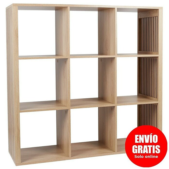 Home Deco Factory Klaus Estantería de madera (L x An x Al: 32 x 102 x 99 cm, Marrón, Diseño acanalado) | BAUHAUS
