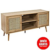 Home Deco Factory Bali Mueble para TV (L x An x Al: 39 x 115 x 56,5 cm, Marrón, Con ratán trenzado) | BAUHAUS