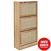 Home Deco Factory Bali Zapatero (L x An x Al: 24 x 60 x 113 cm, Marrón, Número de compartimentos: 3 ud., Con ratán trenzado) | BAUHAUS
