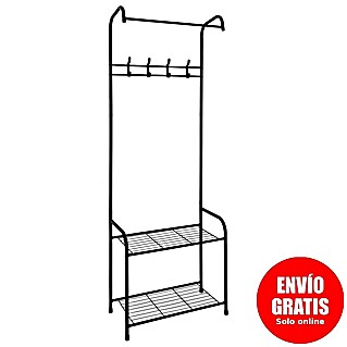 Je Cherche Une Idee Perchero (L x An x Al: 30 x 61 x 170 cm, Número de ganchos: 4 ud., Negro)