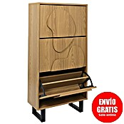 Home Deco Factory Calypso Zapatero (L x An x Al: 24 x 60 x 115 cm, Marrón/Negro, Número de compartimentos: 3 ud., Relieves curvos) | BAUHAUS