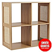 Home Deco Factory Bali Estantería de madera (L x An x Al: 32 x 66 x 66 cm, Marrón, Con ratán trenzado) | BAUHAUS