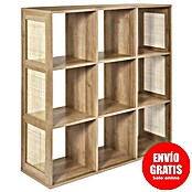 Home Deco Factory Bali Estantería de madera (L x An x Al: 32 x 99,6 x 99 cm, Marrón, Con ratán trenzado) | BAUHAUS