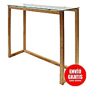 Home Deco Factory Mesa auxiliar (L x An x Al: 32 x 100 x 87 cm, Vidrio templado/Madera de hevea) | BAUHAUS