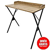 Home Deco Factory Loka Mesa de escritorio (L x An x Al: 48 x 80 x 80 cm, Marrón/Negro, MDF/Metal) | BAUHAUS