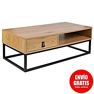 Home Deco Factory Abbot Mesa de centro (L x An x Al: 50 x 100 x 36 cm, Marrón/Negro)