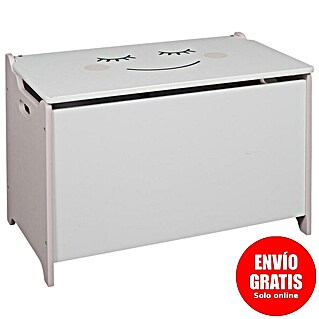 Home Deco Kids Baúl de almacenaje Luna (36,5 x 60,3 x 38 cm, MDF, Gris/Rosa)