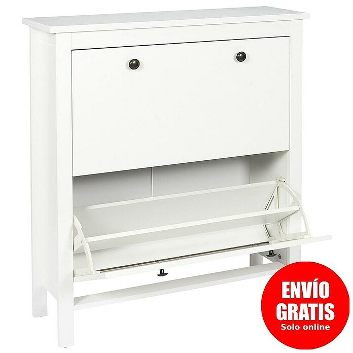 Home Deco Factory Zapatero (L x An x Al: 24,5 x 78 x 92 cm, Blanco, Número de compartimentos: 2 ud.) | BAUHAUS
