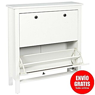 Home Deco Factory Zapatero (L x An x Al: 24,5 x 78 x 92 cm, Blanco, Número de compartimentos: 2 ud.)