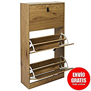 Home Deco Factory Zapatero (L x An x Al: 24 x 63 x 117 cm, Marrón, Número de compartimentos: 3 ud.)