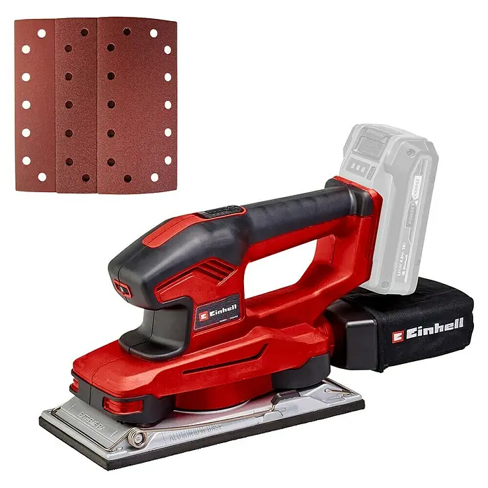 Einhell Power X-Change 18V Akku-Schwingschleifer - 18 V, Ohne Akku, 14.000 U/min - 24.000 U/min - Einhell Akku-Schwingschleifer mit Schleifpapier. Leistungsstark und flexibel für verschiedenste Schleifarbeiten.