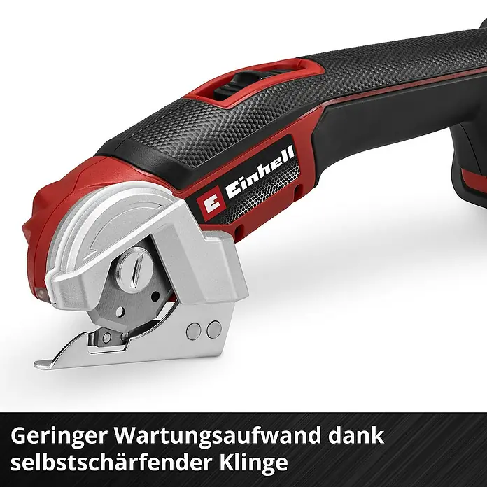 Einhell Power X-Change 18V Akku-Universalschere TE-UC 18/6 Li - Solo - 18 V, Ohne Akku - Bild einer Einhell Akku-Blechschere. Das Werkzeug zeichnet sich durch geringen Wartungsaufwand dank selbstschärfender Klinge aus.
