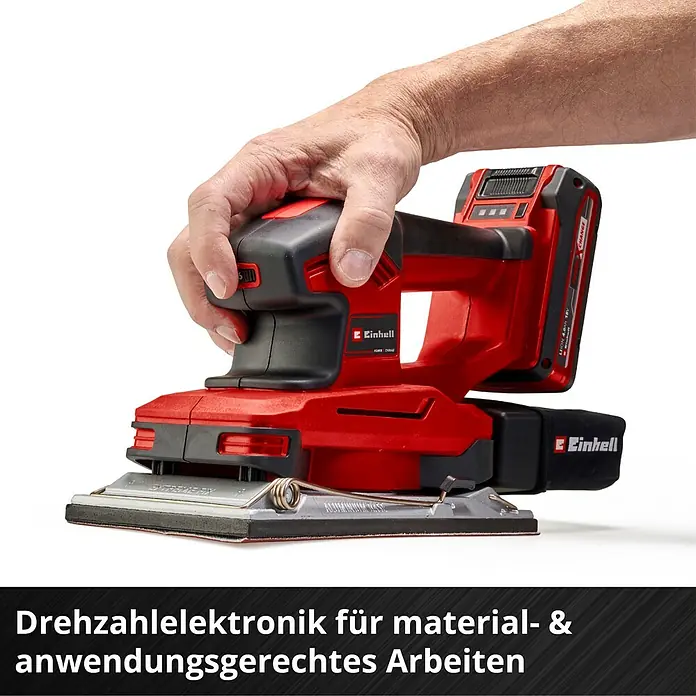 Einhell Power X-Change 18V Akku-Schwingschleifer - 18 V, Ohne Akku, 14.000 U/min - 24.000 U/min - Akku-Multischleifer von Einhell mit Geschwindigkeitsregulierung für materialgerechtes Arbeiten.