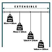 Barra metálica extensible multiusos (Blanco, Longitud barra de cortina: 140 cm - 250 cm, Diámetro: 28 mm) | BAUHAUS