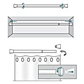 Barra metálica extensible multiusos (Blanco, Longitud barra de cortina: 140 cm - 250 cm, Diámetro: 28 mm) | BAUHAUS