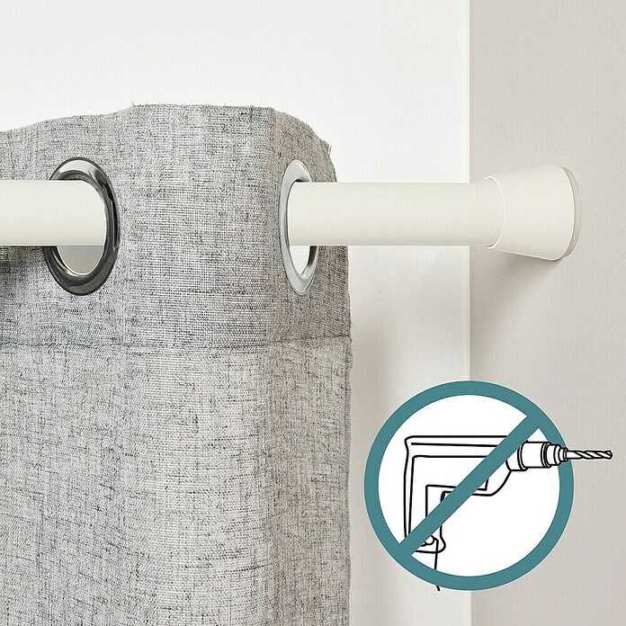 Barra metálica extensible multiusos (Blanco, Longitud barra de cortina: 140 cm - 250 cm, Diámetro: 28 mm) | BAUHAUS