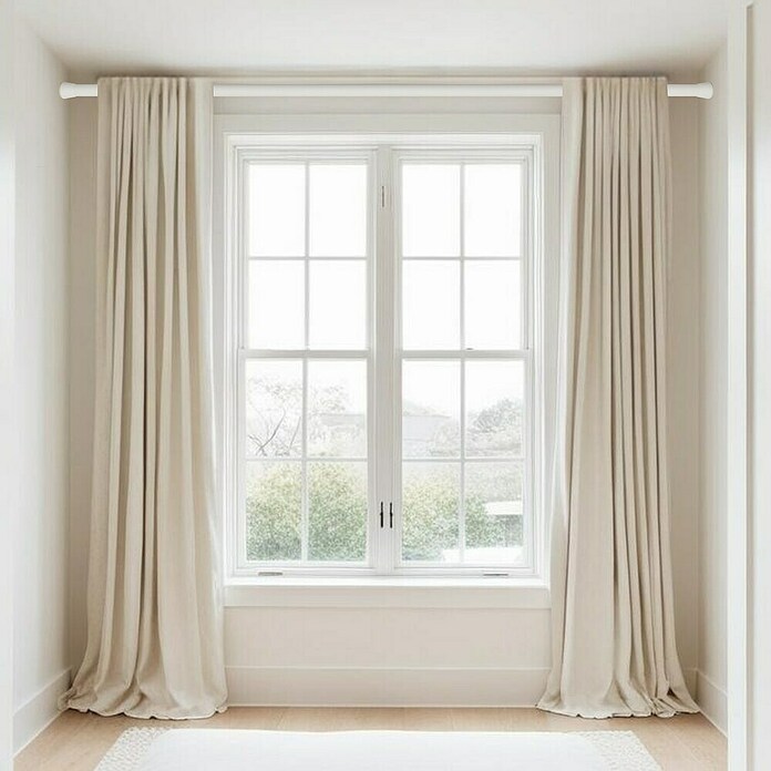 Barra metálica extensible multiusos (Blanco, Longitud barra de cortina: 140 cm - 250 cm, Diámetro: 28 mm) | BAUHAUS