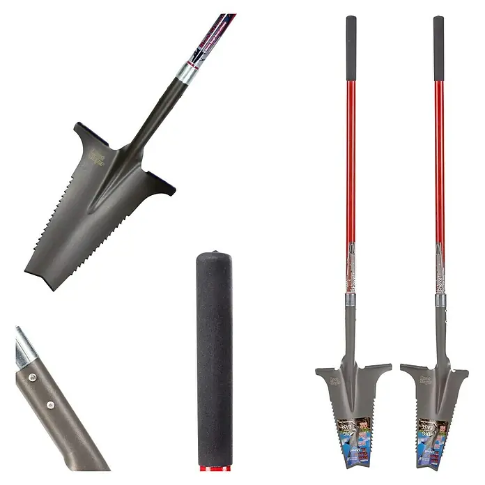 Root Slayer Rodespaten - 146 cm - Abbildung eines Root Slayer Schaufel-Sortiments, das eine vielseitige und langlebige Lösung für Garten- und Landschaftsbauarbeiten bietet.