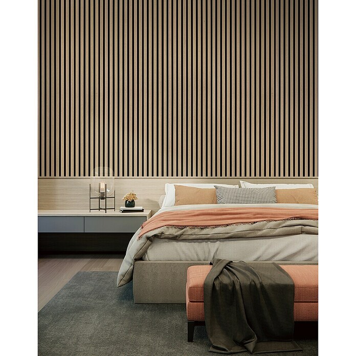 Akustikpaneel Light Oak (2 440 x 605 x 18 mm, Light Oak) | BAUHAUS