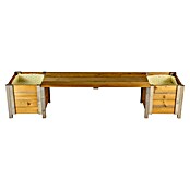 Dobar Gartenbank mit Blumenkästen (B x T x H: 180 x 40 x 39,5 cm, Fichte, Grau/Braun) | BAUHAUS