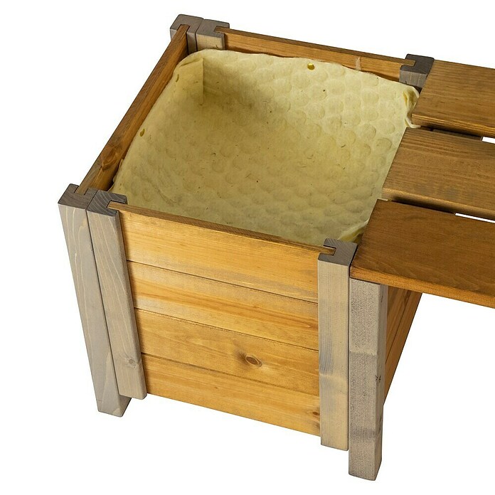 Dobar Gartenbank mit Blumenkästen (B x T x H: 180 x 40 x 39,5 cm, Fichte, Grau/Braun) | BAUHAUS