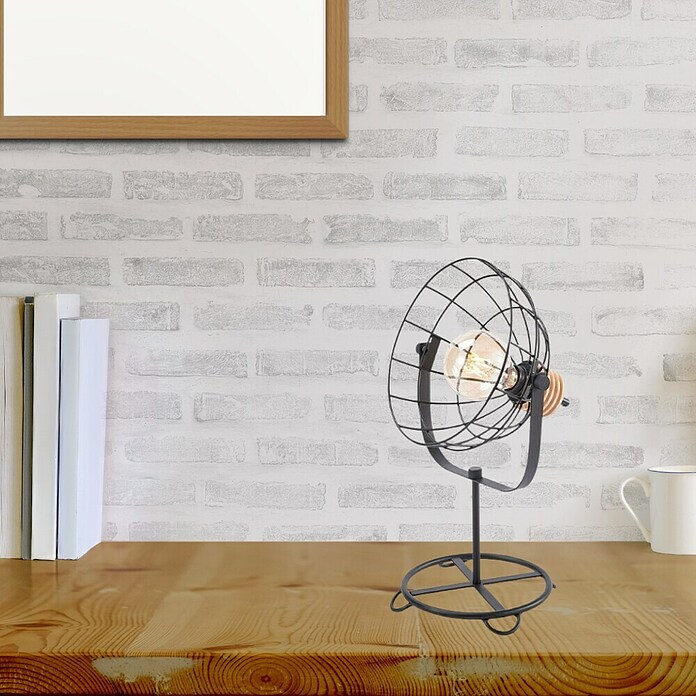 Tween Light Vinto Lámpara de sobremesa (40 W, Negro/Marrón, Altura: 45 cm)