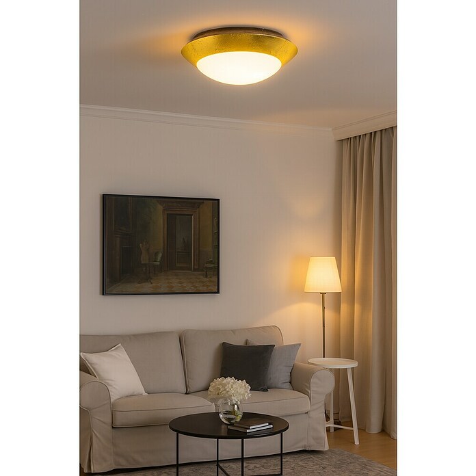 Plafón LED redondo Cristal vin (12 W, Oro, Blanco neutro) | BAUHAUS