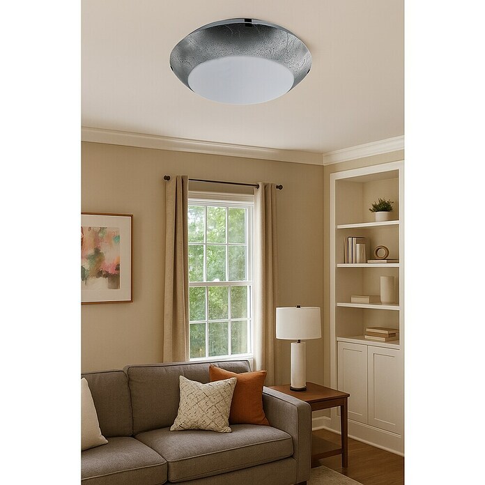 Plafón LED redondo Cristal vin (18 W, Plateado, Blanco neutro) | BAUHAUS