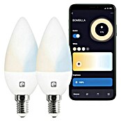Garza Bombilla LED inteligente Pack (E14, Capacidad de atenuación: Intensidad regulable, Blanco cálido, 470 lm, 5,5 W) | BAUHAUS