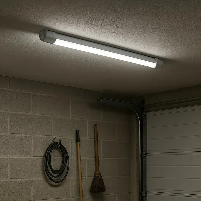 Eglo Feuchtraumleuchte Expert Slim - 16 W, L x B x H: 65 x 5,8 x 5,5 cm, Weiß, Neutralweiß - Helle Garagenbeleuchtung: Eine schlanke LED-Leuchte sorgt für optimale Ausleuchtung in der Garage, ideal für Werkstattarbeiten und Lagerung.