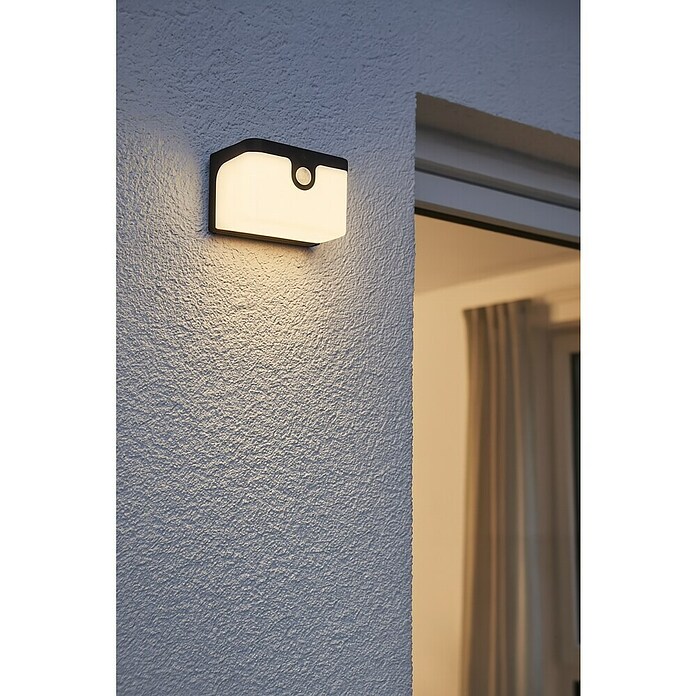 Eglo Aplique solar LED para exterior Croara (8 W, Plástico, Blanco cálido, Negro) | BAUHAUS