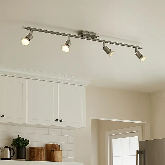 Tween Light Regleta LED Soma - 3 W, L x An x Al: 75,1 x 11,4 x 8,8 cm, GU10 - Lámpara de techo con cuatro focos metálicos, que ofrece una solución de iluminación moderna y eficiente para cualquier estancia.