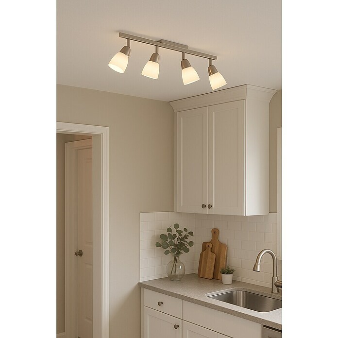 Tween Light Regleta LED Venzone II (4 x 3 W, Níquel satinado, Material carcasa: Metal)