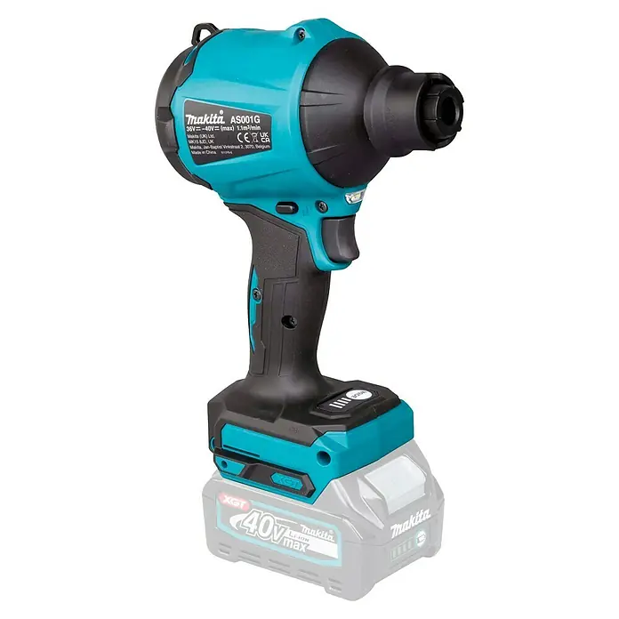 Makita XGT 40V max. Soplador de batería AS001GZ - 40 V, Sin batería - Soplador inalámbrico Makita AS001G con batería de Li-ion de 40 V para un trabajo eficiente. Ideal para obras y talleres.