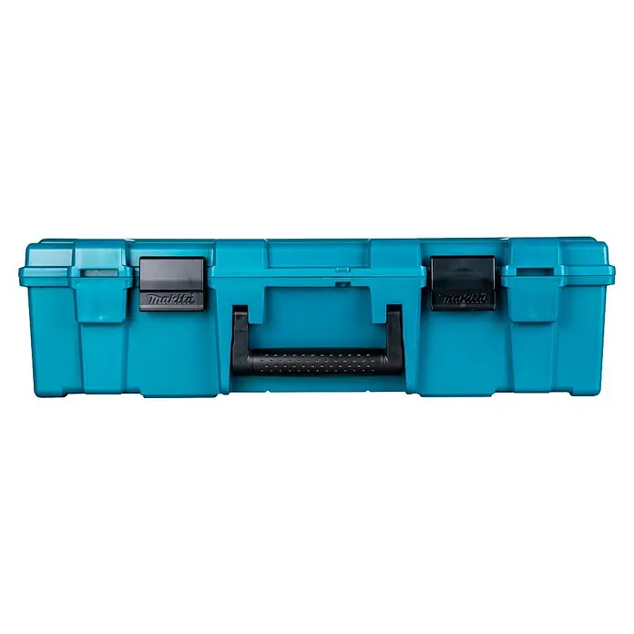 Makita LXT 18V Akku-Nagler DBN900ZK - 18 V, Ohne Akku - Makita Makpac Größe 2 Werkzeugkoffer in Türkis mit schwarzem Griff und Verschlüssen. Ideal für die Aufbewahrung und den Transport von Werkzeugen.
