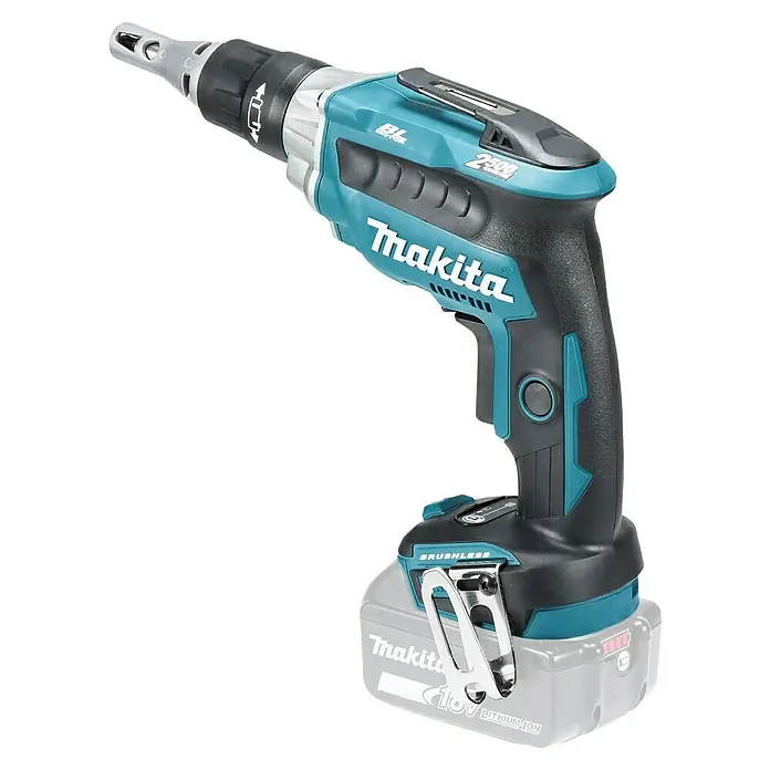 Makita LXT 18V Atornillador para placas de yeso de batería DFS250 - 18 V, Sin batería - Atornillador para paneles de yeso inalámbrico Makita DFS452Z con diseño ergonómico y motor sin escobillas para un trabajo eficiente.