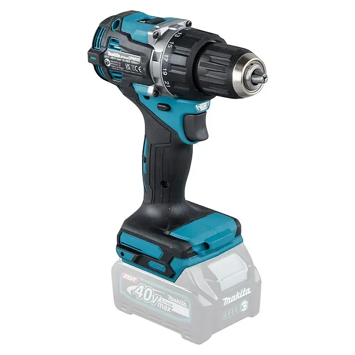 Makita XGT 40V max. Taladro atornillador de batería DF002GZ - 40 V, Sin batería, 64 Nm - Taladro atornillador inalámbrico Makita DF002G, una herramienta potente para tareas de perforación y atornillado con una batería Li-ion de 40V para un rendimiento máximo.