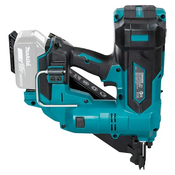 Makita LXT 18V Clavadora de batería DBN900ZK - 18 V, Sin batería - Clavadora inalámbrica Makita DBN900 con una batería de iones de litio de 18V, ideal para aplicaciones profesionales en construcción y carpintería.