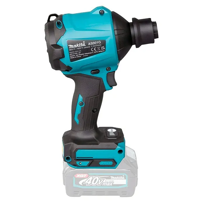 Makita XGT 40V max. Soplador de batería AS001GZ - 40 V, Sin batería - Herramienta inalámbrica Makita AS001G con batería Li-ion de 40V, ideal para un trabajo eficiente en obras y talleres.