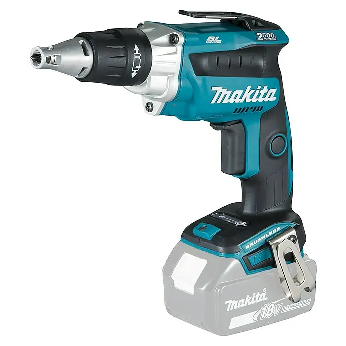 Makita LXT 18V Akku-Trockenbauschrauber DFS250Z - 18 V, Ohne Akku - Akkuschrauber von Makita mit blau-schwarzem Design und 18V Lithium-Ionen Akku für Trockenbauarbeiten.