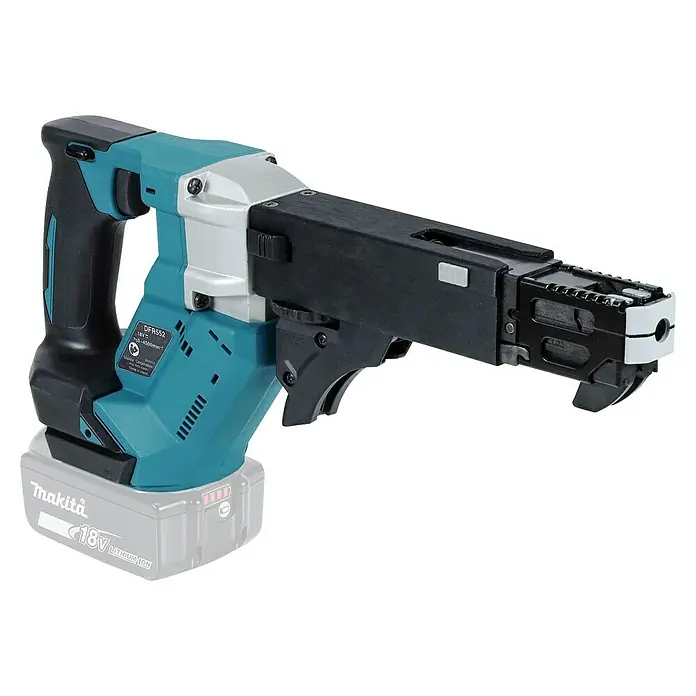 Makita LXT 18V Atornillador para placas de yeso de batería DFR552Z - 18 V, Sin batería, 4.500 r.p.m. - El atornillador inalámbrico Makita DFR552 con cargador para atornillado en serie rápido, ideal para la construcción en seco.