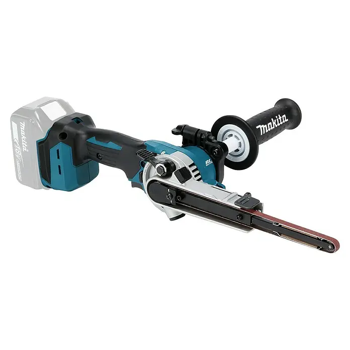 Makita LXT 18V Akku-Bandfeile DBS180Z - 18 V, Ohne Akku, Bandgeschwindigkeit: 600 m/min - 1.700 m/min - Akkubetriebener Makita Bandschleifer mit Zusatzhandgriff für präzises Schleifen. Kompaktes Design, ideal für schwer zugängliche Stellen.